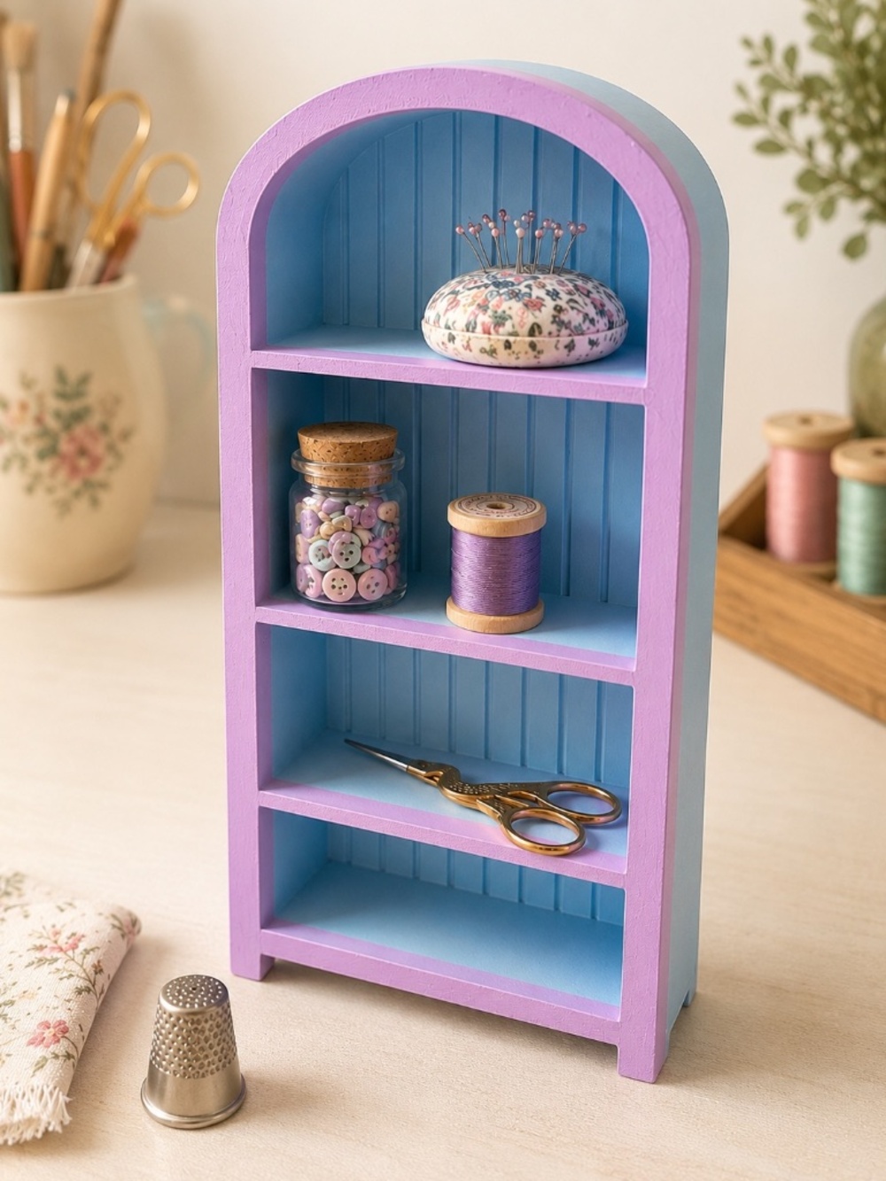 Mini Arched Shelf Organizer | 3D Printed Storage | Cute Vanity, Desk & Shelf Dec
